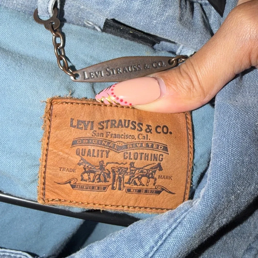 Vintage Levi’s Blue Utility Jacket Workwear Cotton Zip Snap Y2K - Picture 5 of 6
